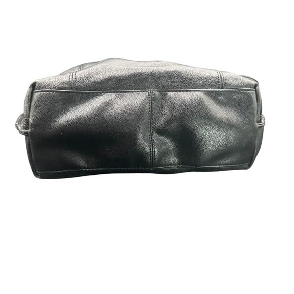 Tommy Bahama Black Leather Tote Bag Zip Top Shoulder Purse - Picture 5 of 15